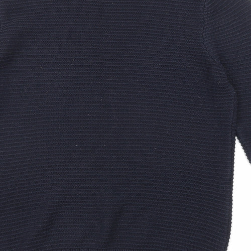 Topman Mens Blue Round Neck Cotton Pullover Jumper Size XS Long Sleeve