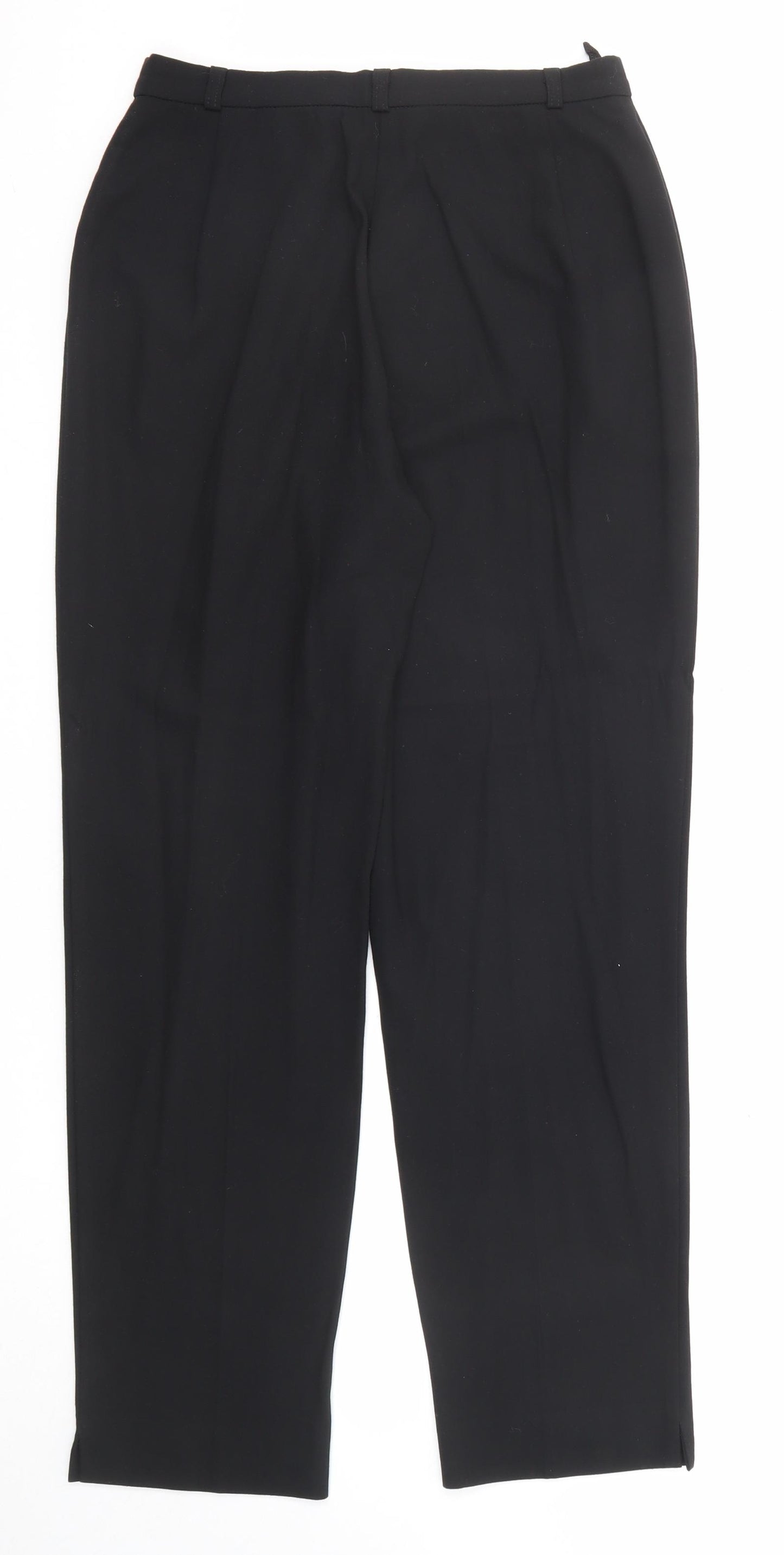 Marks and Spencer Womens Black Polyester Dress Pants Trousers Size 10 Regular Zip