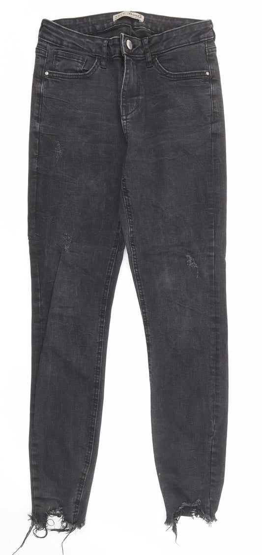 Denim & Co. Womens Black Cotton Skinny Jeans Size 10 Regular Zip