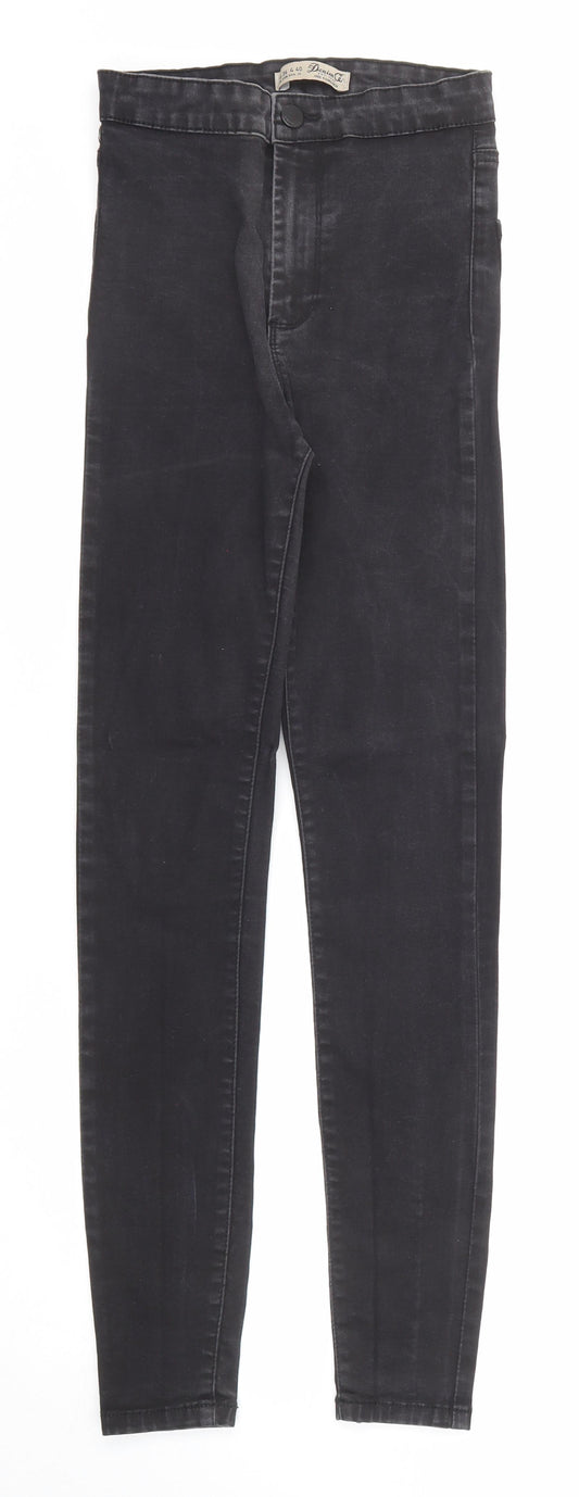 Denim & Co. Womens Black Cotton Skinny Jeans Size 8 Regular Zip - Waist 22 inches
