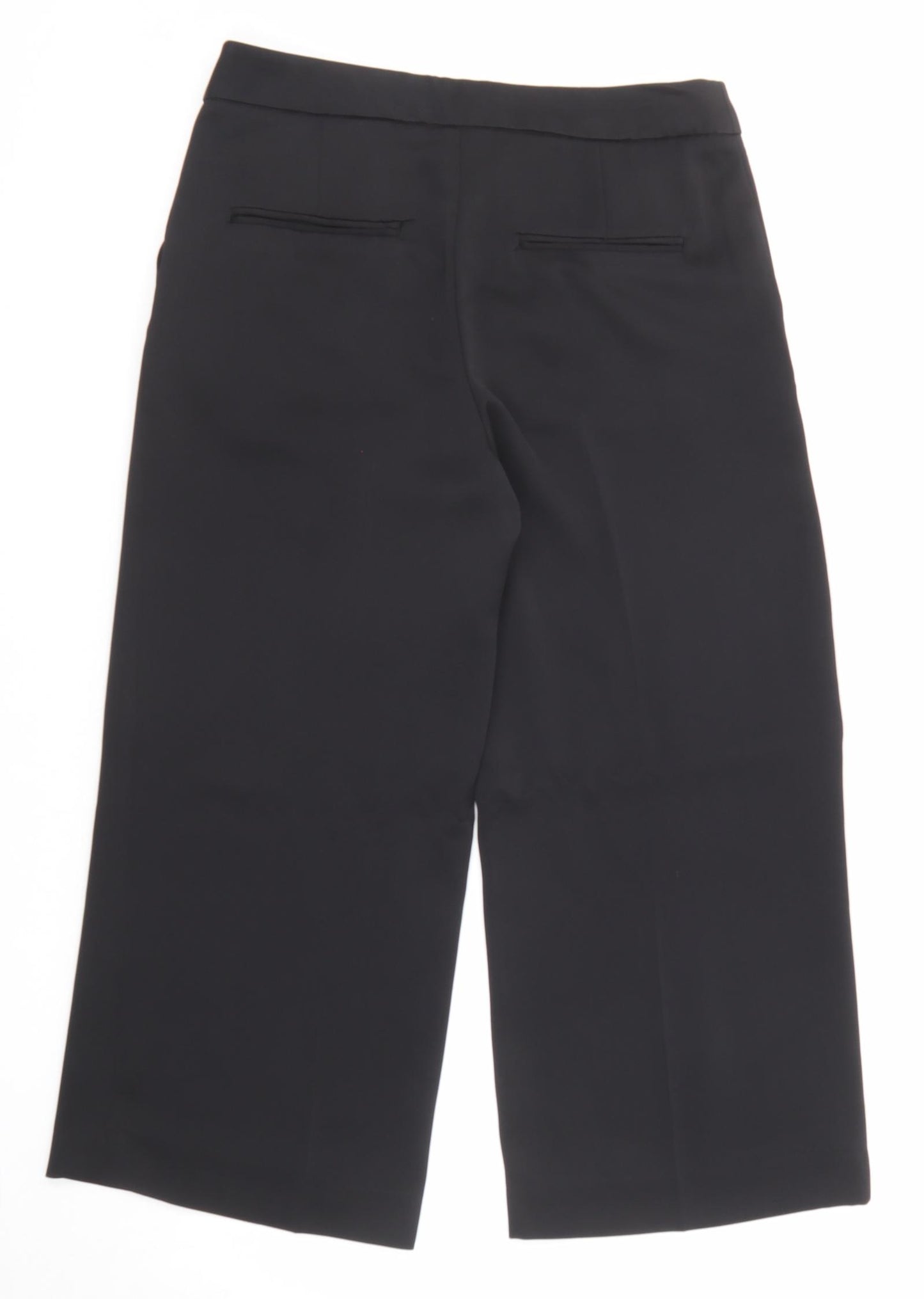 H&M Womens Black Polyester Trousers Size 8 Regular Zip