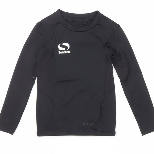 Sondico Boys Black Polyester Basic T-Shirt Size 3-4 Years Round Neck Pullover