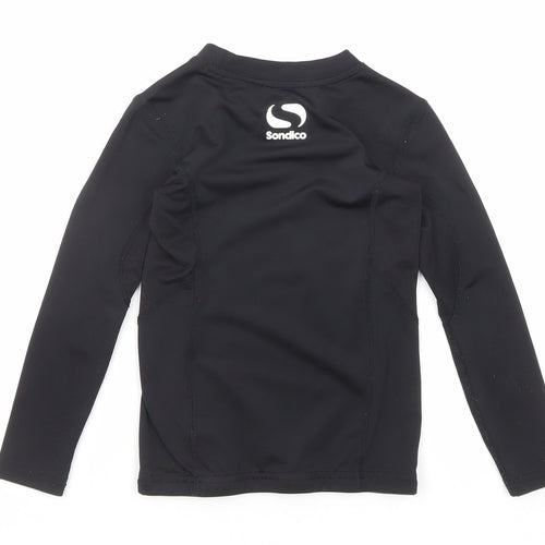 Sondico Boys Black Polyester Basic T-Shirt Size 3-4 Years Round Neck Pullover