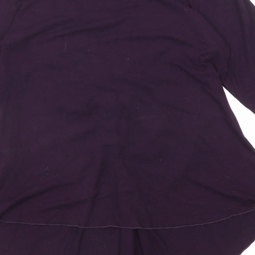 Fosby Womens Purple Viscose Basic Blouse Size 16 V-Neck