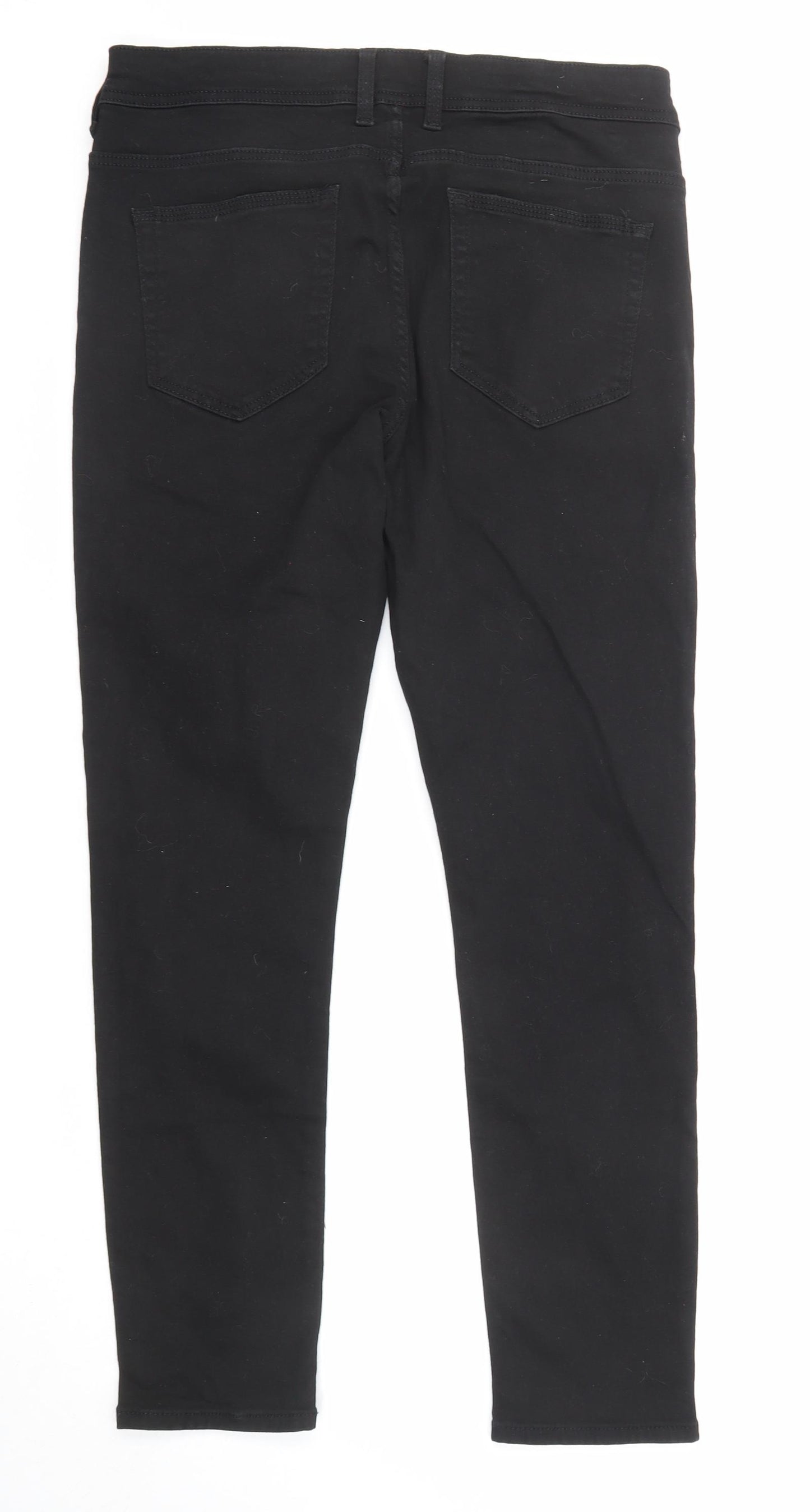 River Island Mens Black Cotton Skinny Jeans Size 32 in L30 in Regular Zip