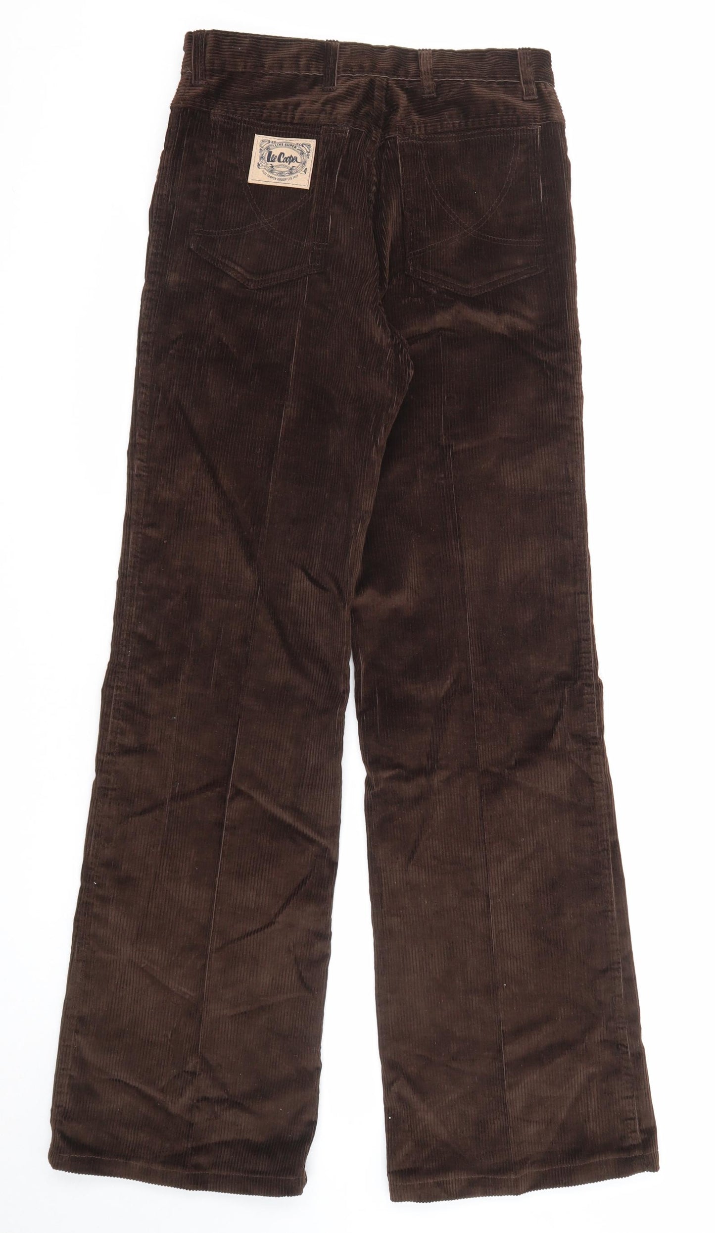 Lee Cooper Womens Brown Cotton Trousers Size 14 Regular Zip