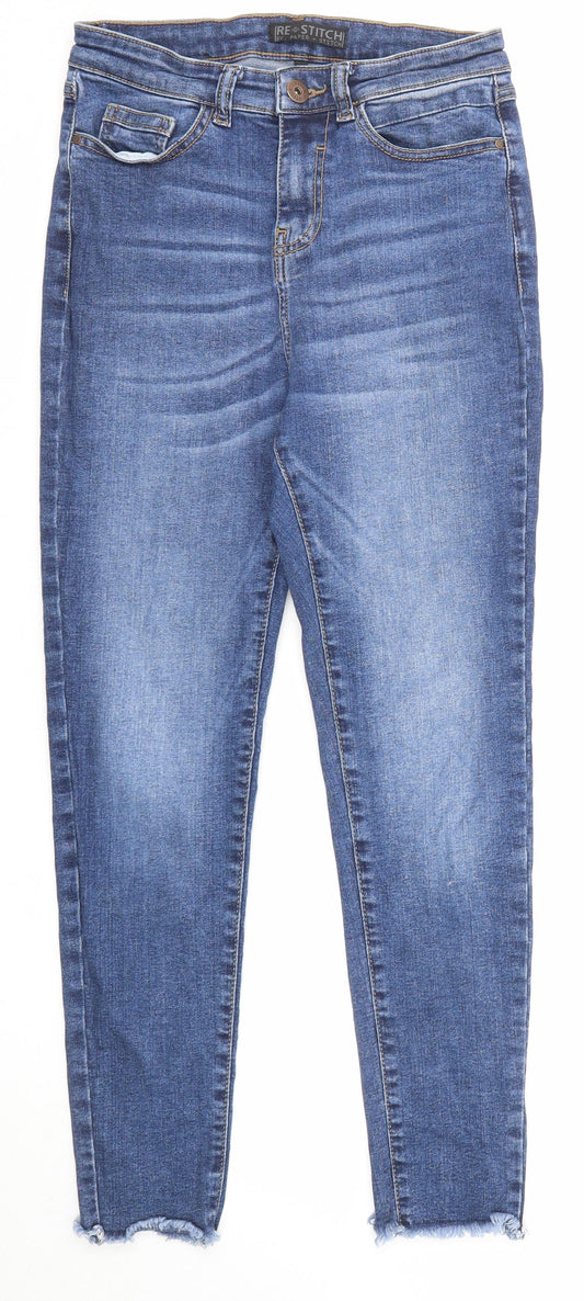Re-Stitch Womens Blue Cotton Skinny Jeans Size 25 in Regular Zip
