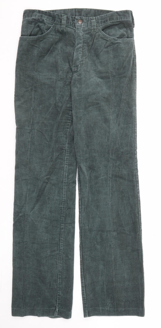 Wescot Mens Green Cotton Trousers Size 29 in Regular Zip