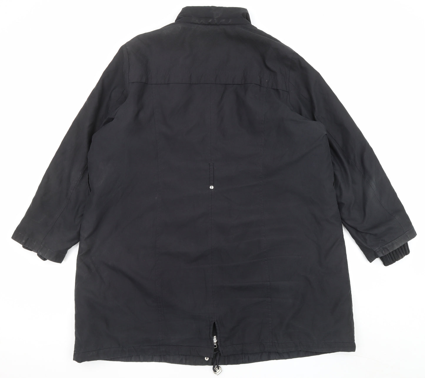 Per Una Womens Black Rain Coat Coat Size 2XL Zip