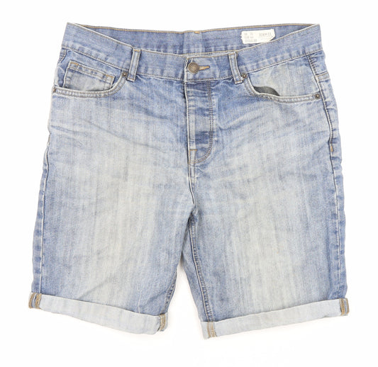 Denim & Co. Mens Blue Cotton Bermuda Shorts Size 34 in Regular Zip
