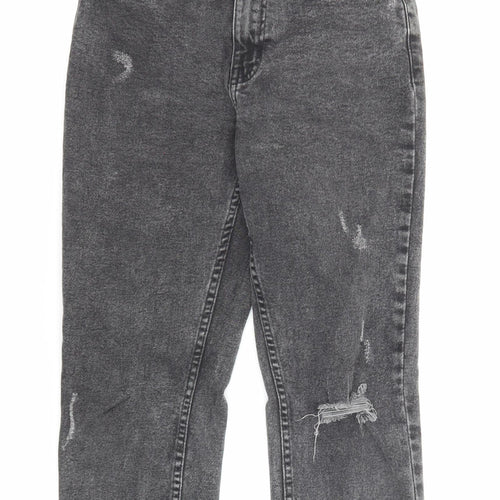 Denim & Co. Womens Black Cotton Boyfriend Jeans Size 8 Regular Zip