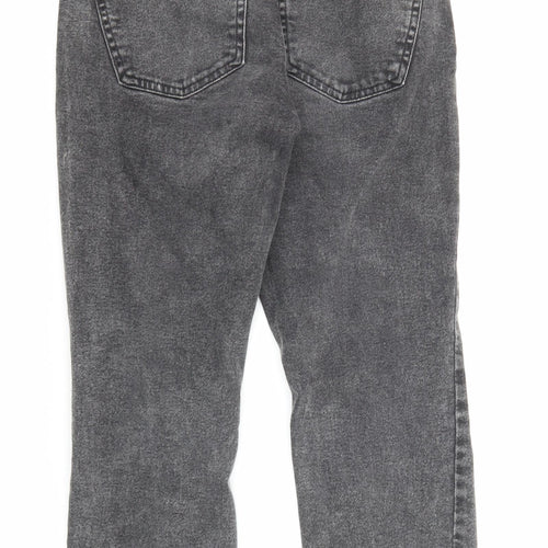 Denim & Co. Womens Black Cotton Boyfriend Jeans Size 8 Regular Zip