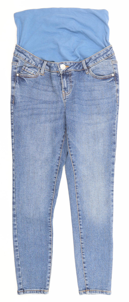 George Womens Blue Cotton Skinny Jeans Size 14 Regular Zip