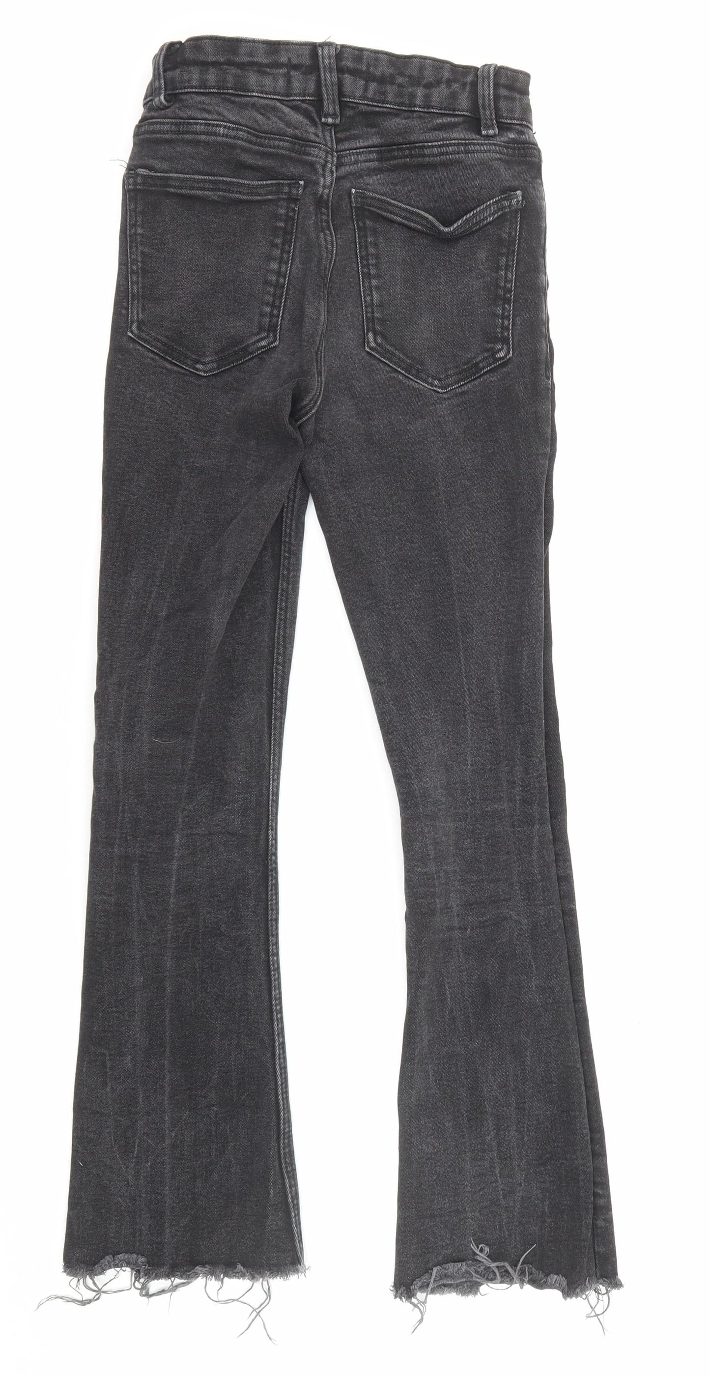 Denim & Co. Womens Black Cotton Tapered Jeans Size 4 Regular Zip - Waist 21 inches