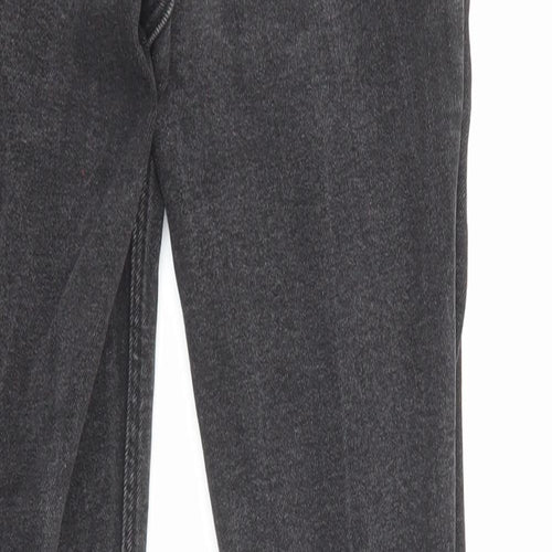Denim & Co. Womens Black Cotton Tapered Jeans Size 4 Regular Zip - Waist 21 inches