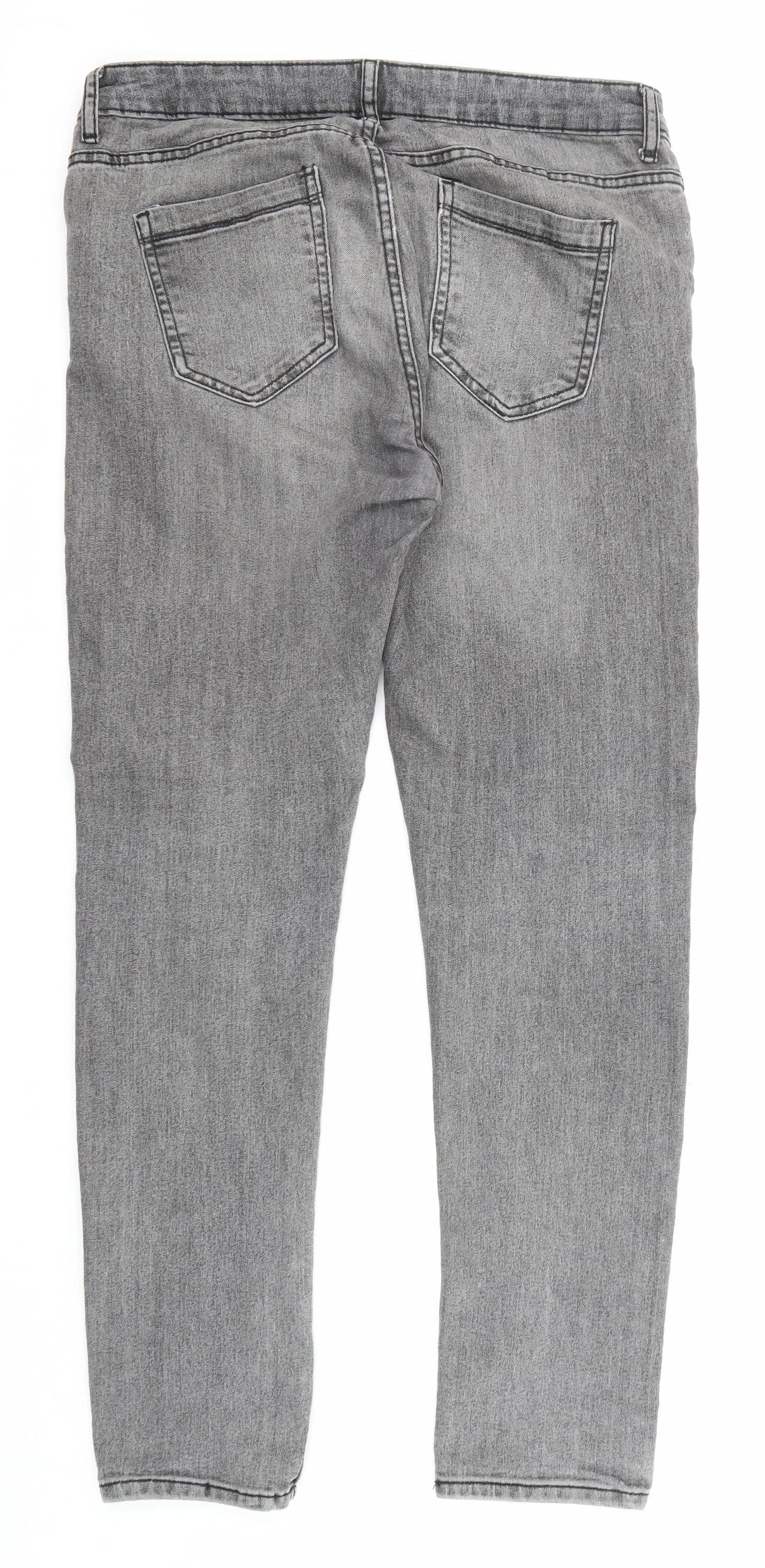 Denim & Co. Mens Grey Cotton Skinny Jeans Size 36 in L32 in Regular Zip