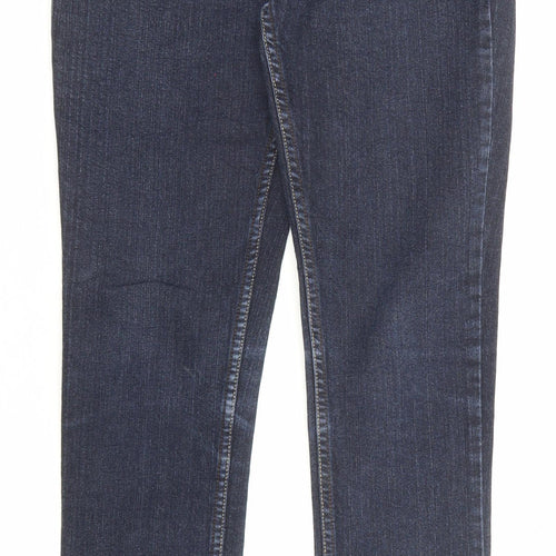 Denim & Co. Womens Blue Cotton Skinny Jeans Size 10 Regular Zip