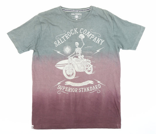Saltrock Boys Multicoloured Geometric Cotton Basic T-Shirt Size 13 Years Round Neck Pullover - SaltRock Company