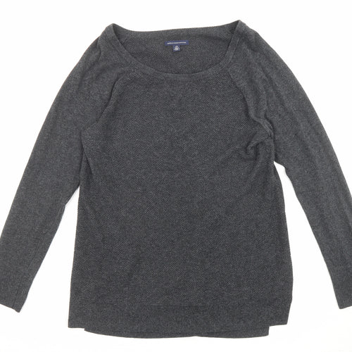 American Eagle Outfitters Womens Grey Boat Neck Cotton Pullover Jumper Size L