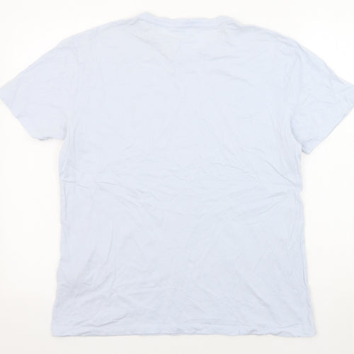 AllSaints Mens Blue Cotton T-Shirt Size M Round Neck
