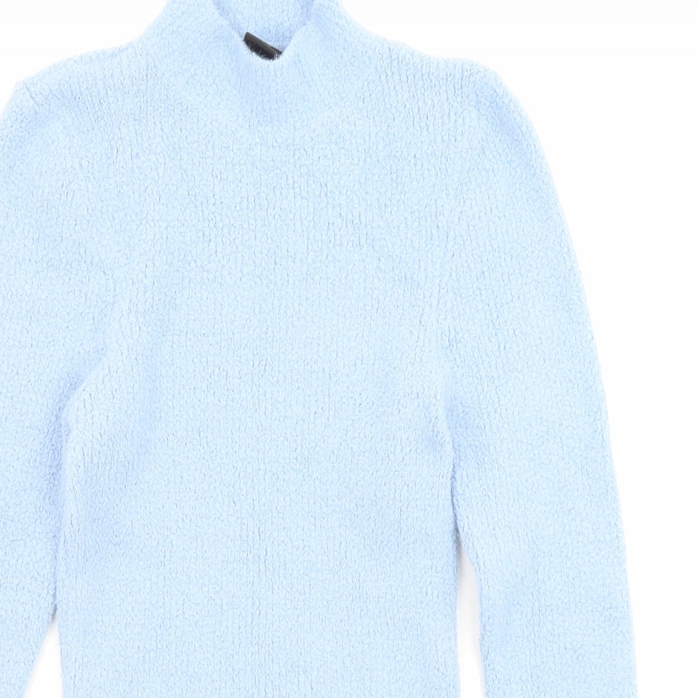 Urban Outfitters Womens Blue High Neck Nylon Pullover Jumper Size M