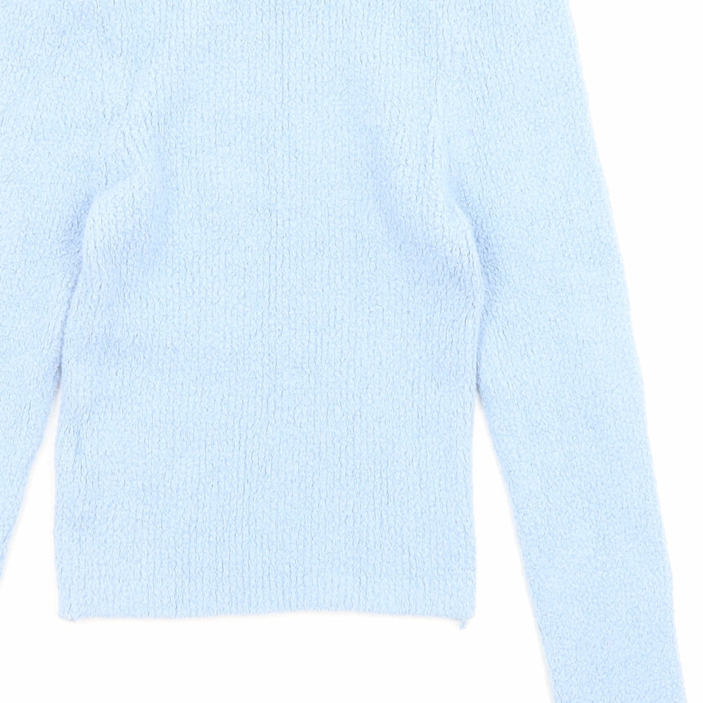 Urban Outfitters Womens Blue High Neck Nylon Pullover Jumper Size M