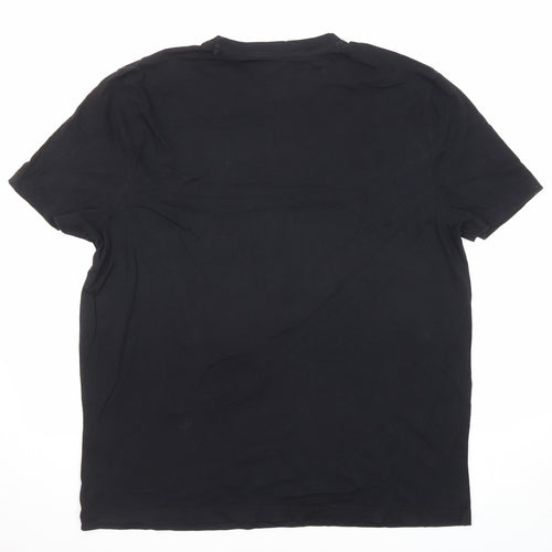 Rick & Morty Mens Black Cotton T-Shirt Size XL Round Neck