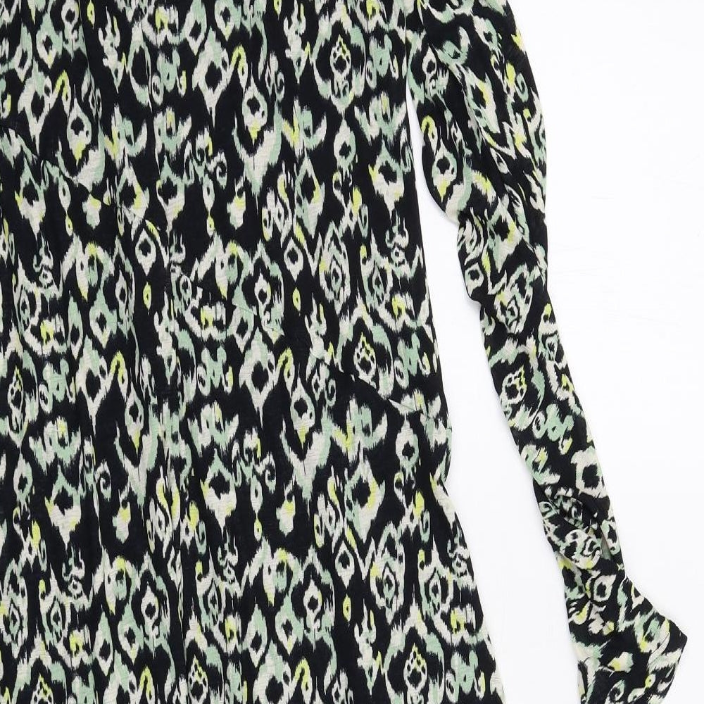 Marks and Spencer Womens Multicoloured Geometric Polyester A-Line Size 12 Round Neck Pullover