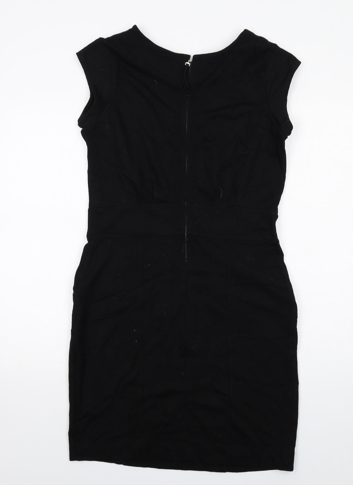 Limited Collection Womens Black Viscose Shift Size 14 Round Neck Zip