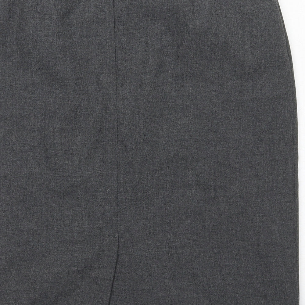 BHS Womens Grey Polyester Straight & Pencil Skirt Size 14 Zip