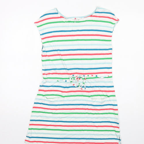 Boden Womens Multicoloured Striped Modal T-Shirt Dress Size S Round Neck Pullover