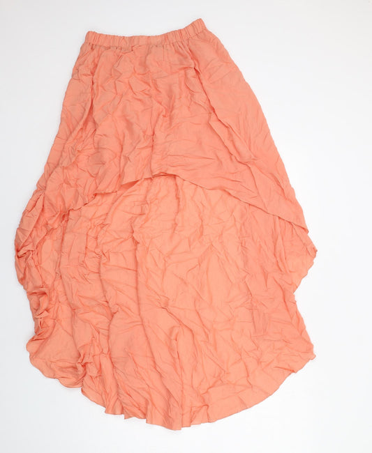 New Look Womens Orange Viscose Peasant Skirt Size 12