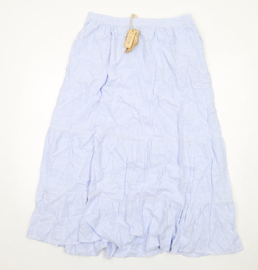 Fat Face Womens Blue Linen Peasant Skirt Size 14