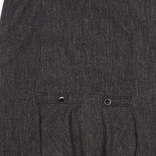 BHS Womens Grey Polyester A-Line Skirt Size 12 Zip