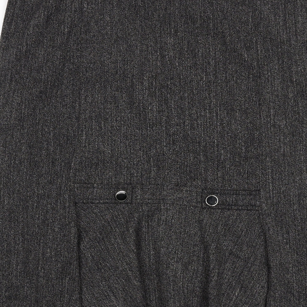 BHS Womens Grey Polyester A-Line Skirt Size 12 Zip