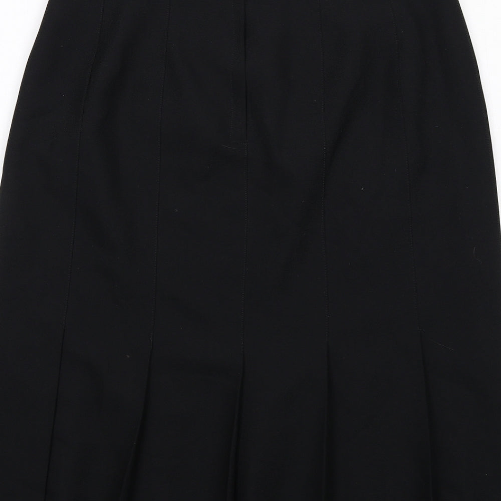 Debenhams Womens Black Polyester Pleated Skirt Size 16 Zip