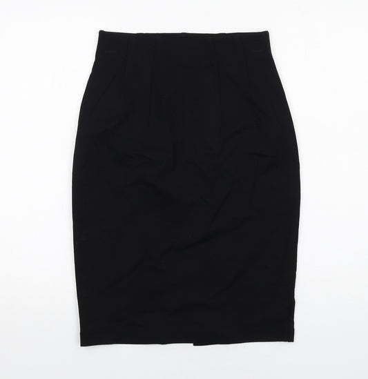 Marks and Spencer Womens Black Viscose Straight & Pencil Skirt Size 8