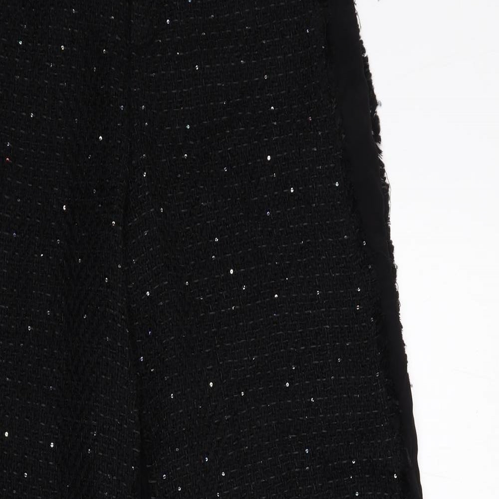 Zara Womens Black Polyester Trousers Size S Regular Zip