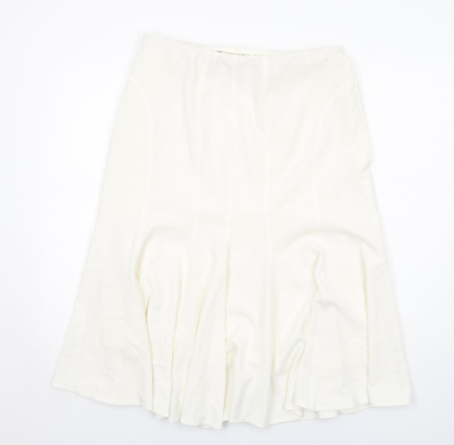 Hudson and Onslow Womens White Polyester Swing Skirt Size 14 Zip