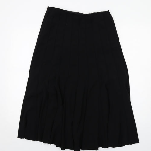 Per Una Womens Black Polyester Swing Skirt Size 10 Zip