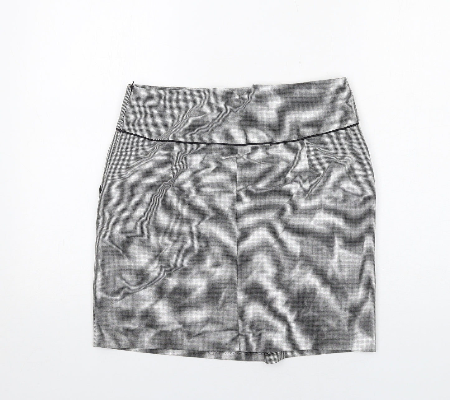 Dorothy Perkins Womens Grey Geometric Polyester A-Line Skirt Size 12 Zip