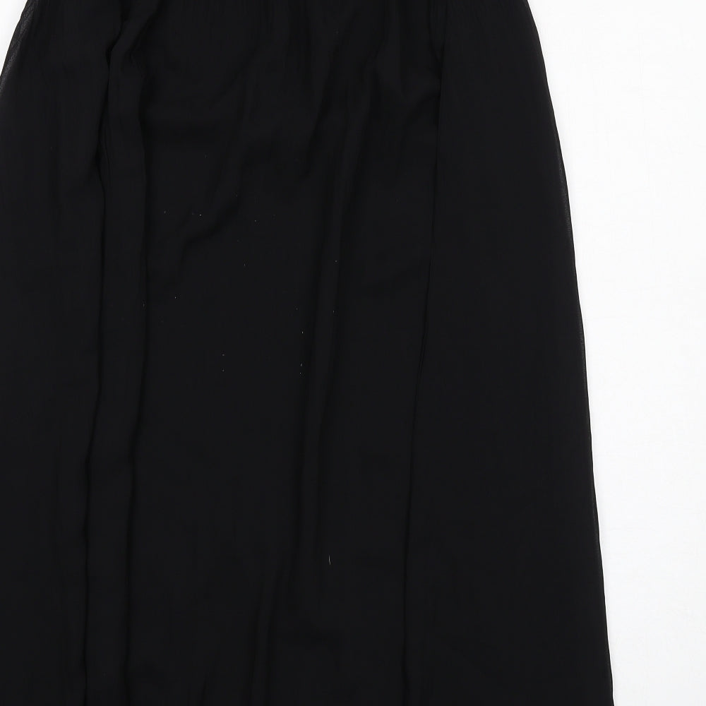 EAST Womens Black Polyester Maxi Skirt Size 14