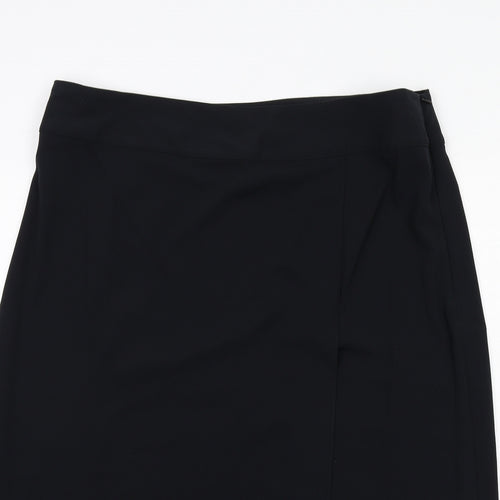 Marks and Spencer Womens Black Polyester A-Line Skirt Size 20 Zip