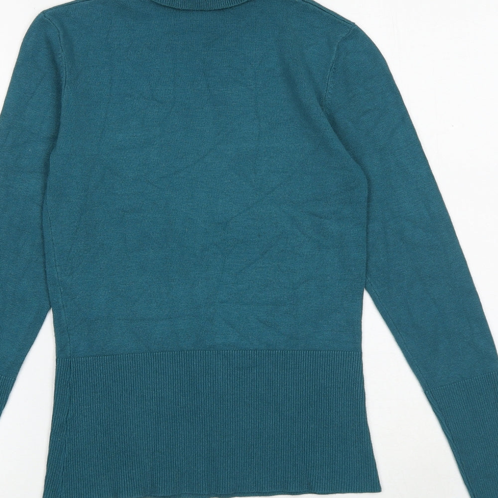 Soyaconcept Womens Green Roll Neck Polyester Pullover Jumper Size XS