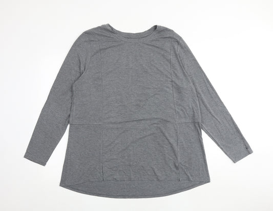 Cuddle Duds Womens Grey Elastane Basic T-Shirt Size 2XL Round Neck