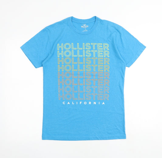 Hollister Mens Blue Cotton T-Shirt Size S Round Neck