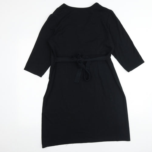 Per Una Womens Black Viscose A-Line Size 18 V-Neck Tie