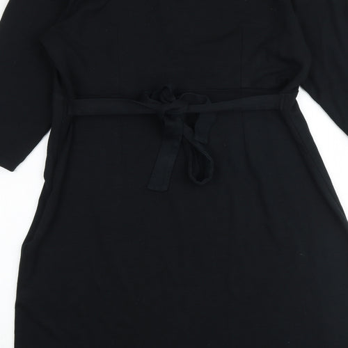 Per Una Womens Black Viscose A-Line Size 18 V-Neck Tie