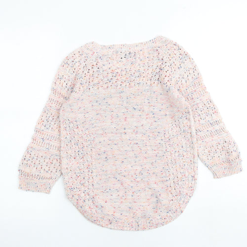 Per Una Womens Multicoloured Round Neck Cotton Pullover Jumper Size 8