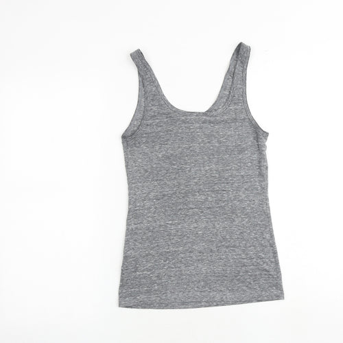 Topshop Womens Grey Polyester Basic Tank Size 8 Round Neck